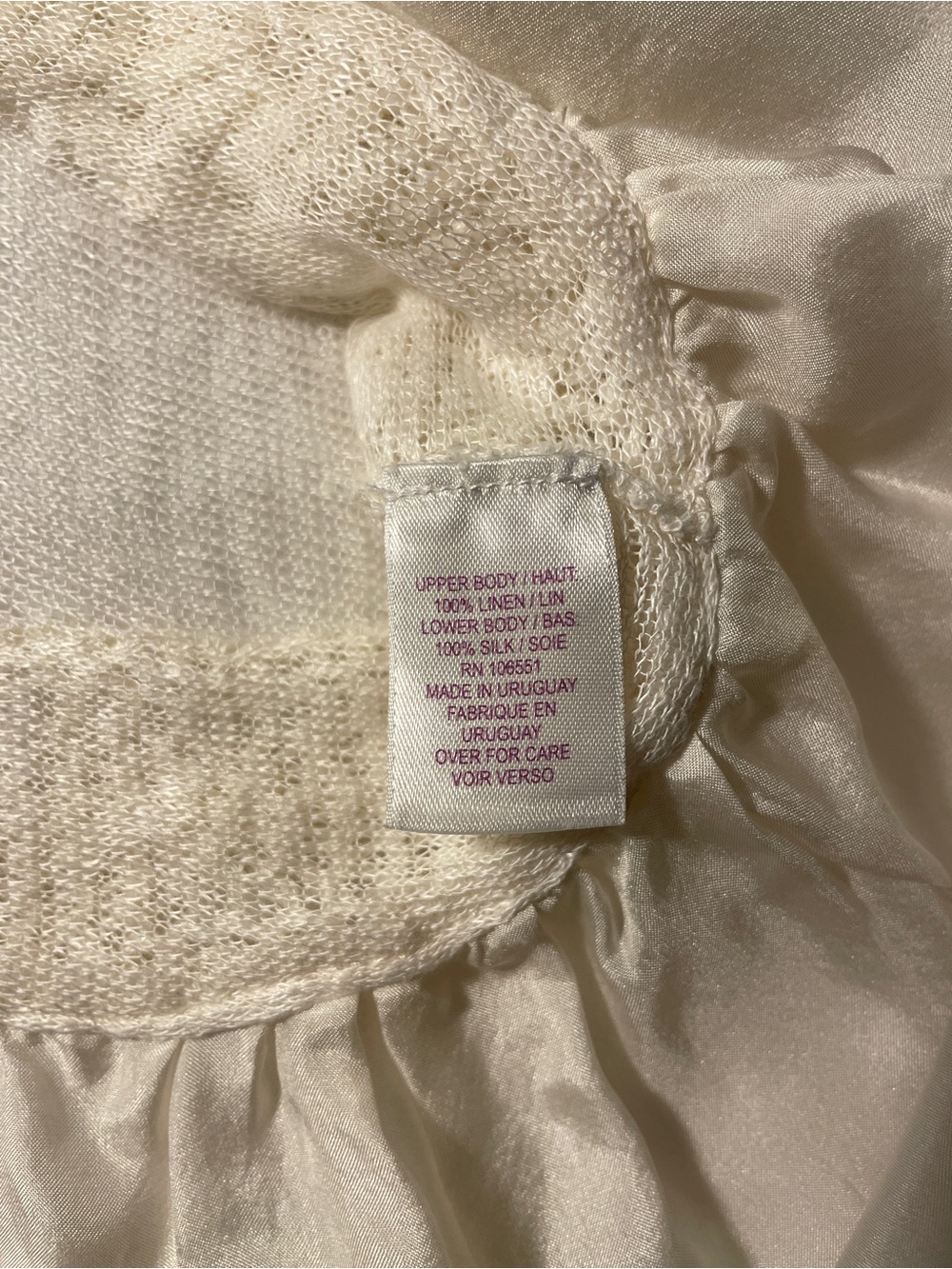 Calypso St. Barth Cream to Lilac/Gray Ombre Tie-Front silk and linen top - Picture 9 of 9